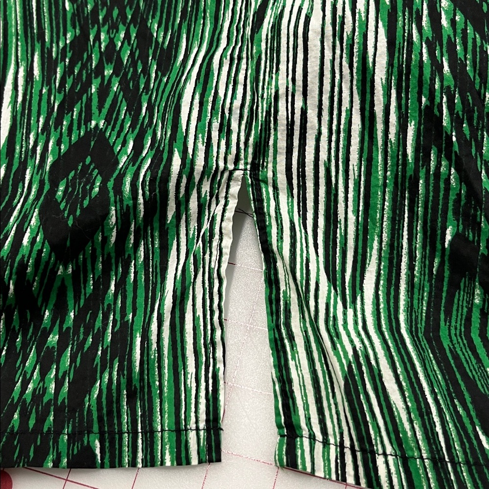 DEREK LAM FOR DESIGN NATION Career Preppy Green Woodgrain Cotton Shirtdress S - Picture 11 of 16